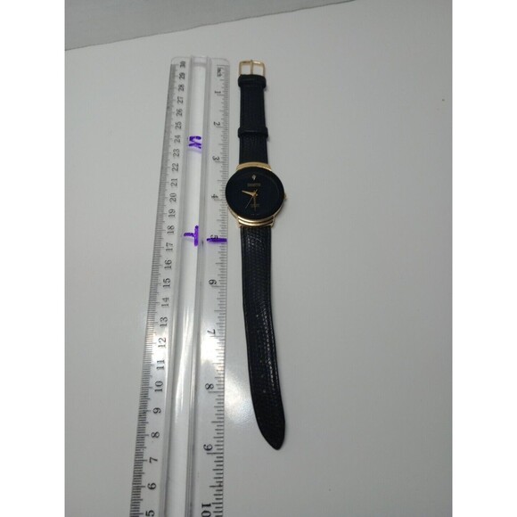 Manhattan by Croton Diamond Black Leather Band Quartz Analog Women's Watch - Picture 6 of 8